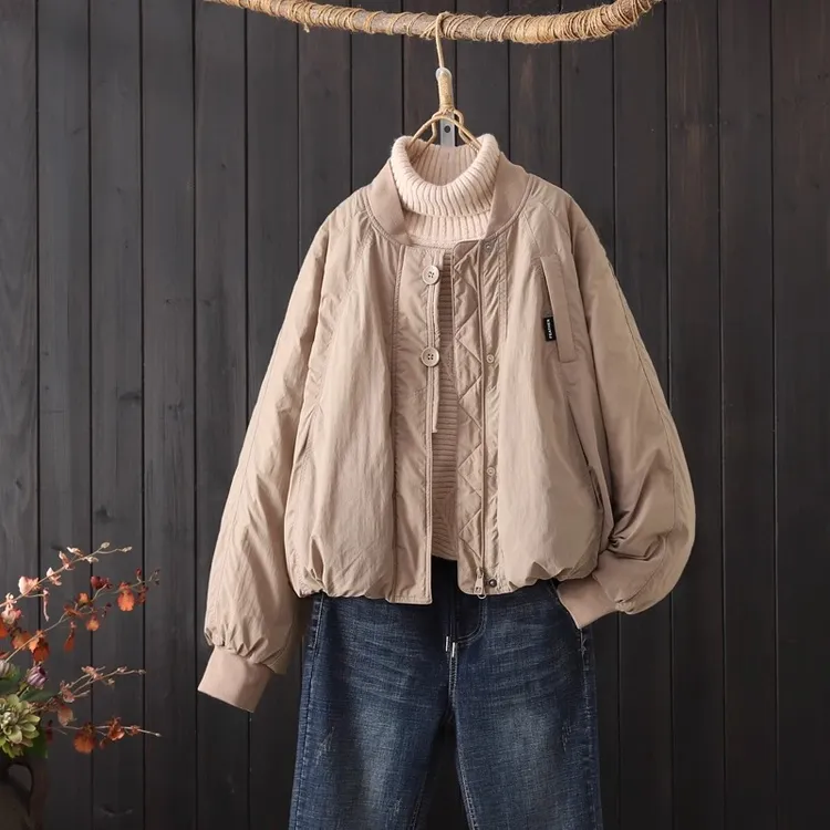 棒球羽绒服外套女2024年冬季90白鸭绒绒复古欧韩休闲百搭夹克上衣
