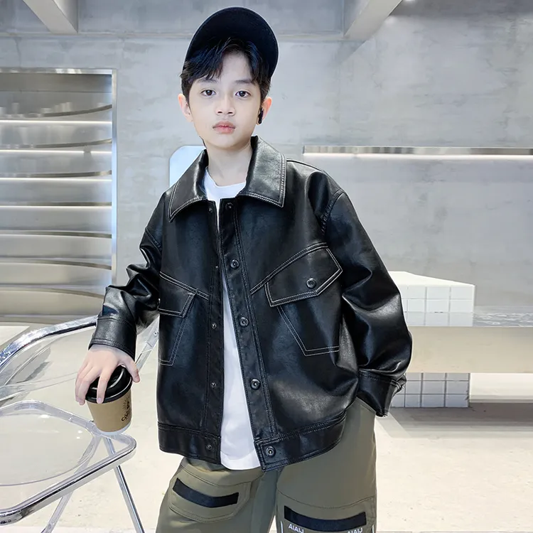 儿童装男童秋装外套秋冬款2025新款皮衣中大童秋季男孩洋气夹克潮