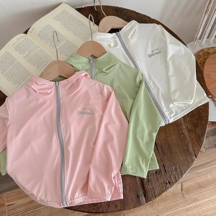 UPF50+儿童连帽防晒衣夏季男女童轻薄透气冰丝防紫外中大童防晒服