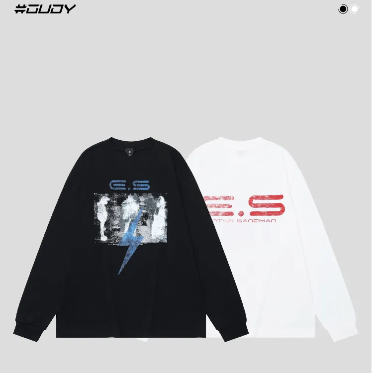 #OVDY260g双纱秋冬新款长袖街头字母印花休闲小高领长t恤百搭上衣
