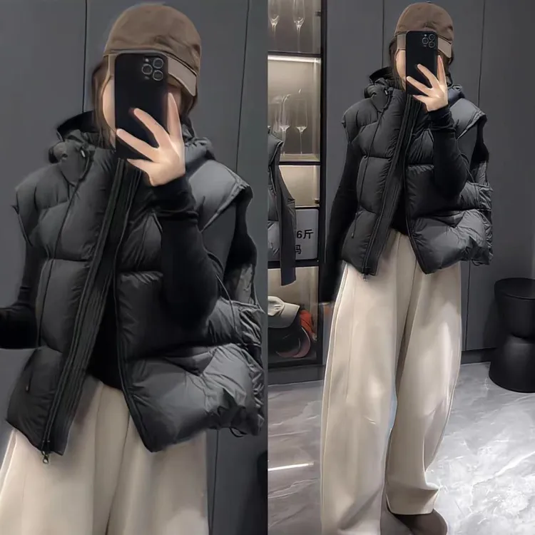 欧货新韩棉服马甲外套女宽松小个子秋冬气质保暖长袖外套上衣