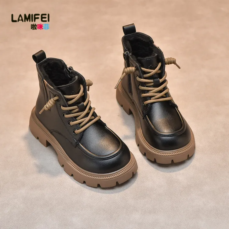 儿童马丁靴2026秋冬款新款女童靴子二棉加绒春秋大童冬季男童短靴商品图