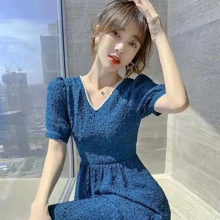 梦幻星空高端定制女装轻奢长裙显瘦显高气质礼服连衣裙夏2023新款