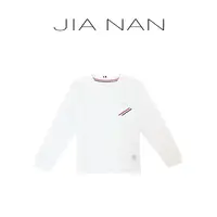 白色圆领长袖百搭卫衣6610