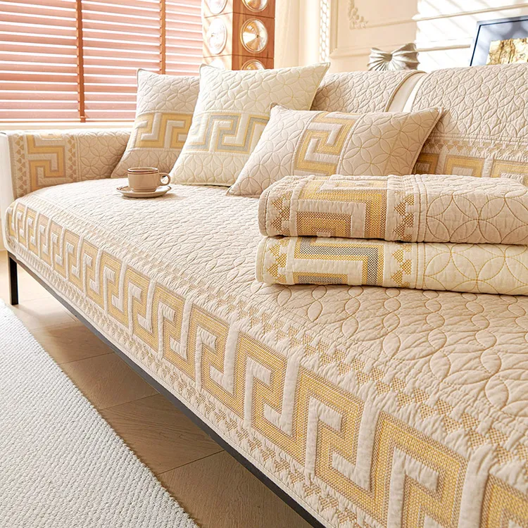 2025款全棉沙发垫四季通用防滑新中式实木沙发套罩沙发盖布巾靠背