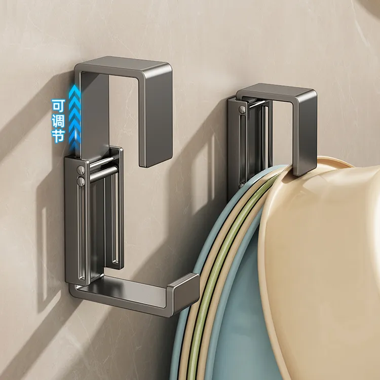 卫生间置物架洗脸盆收纳架子浴室免打孔壁挂置物架放脸盆挂钩神器