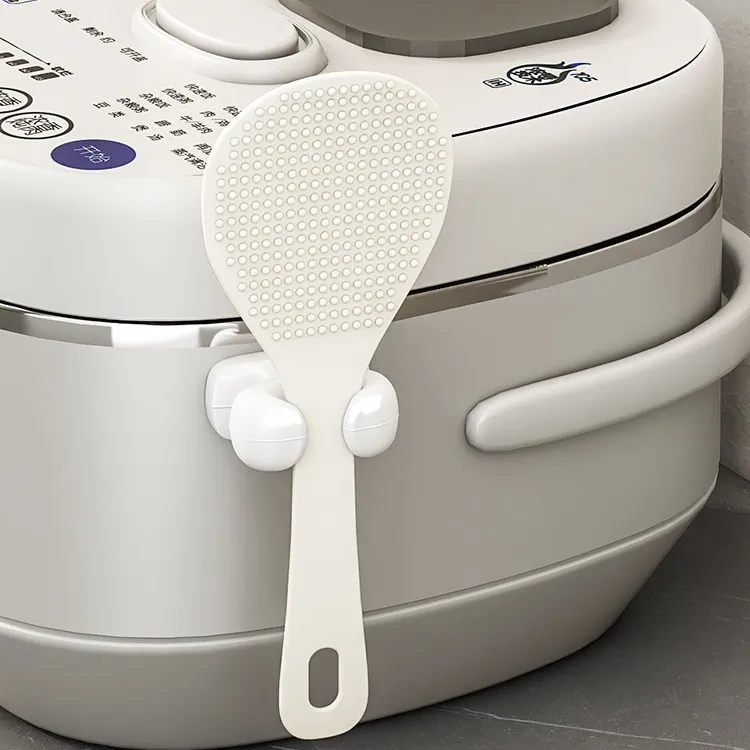 饭勺收纳架厨房壁挂电饭煲饭铲置物架硅胶挂钩不粘米饭勺子放置架