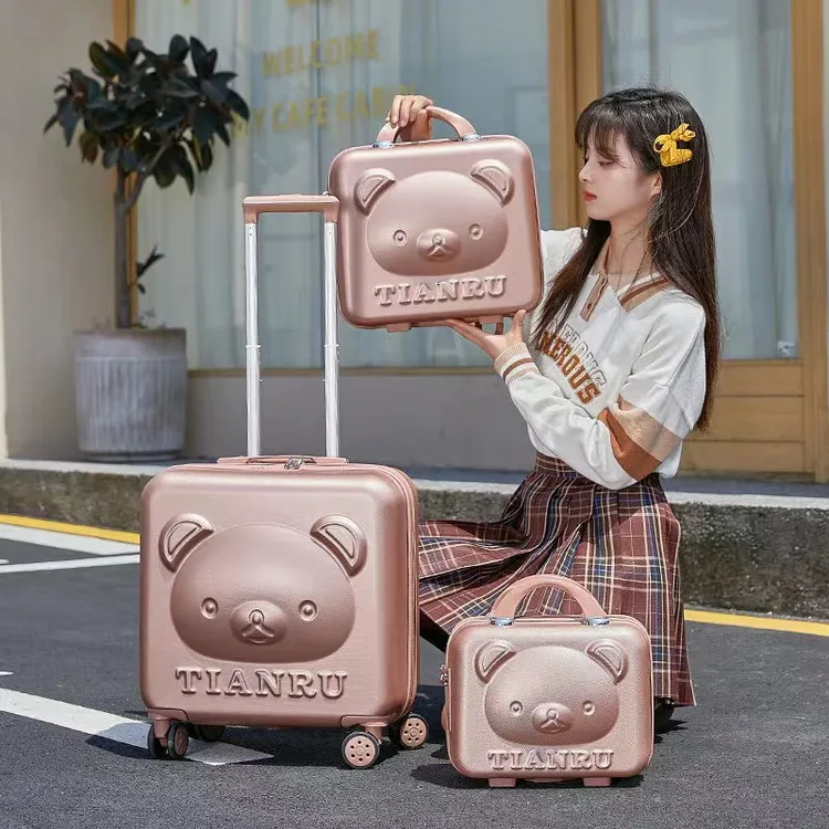 最新款20寸高颜值便携登机箱学生行李箱轻便卡通出差时尚拉杆箱18