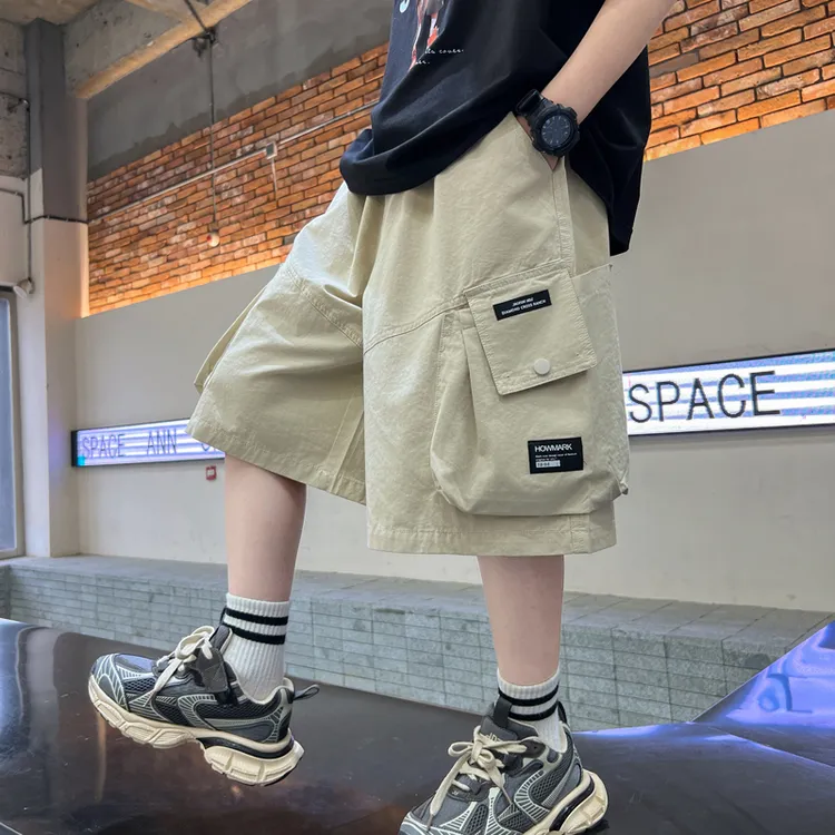 夏季男童工装短裤新款中大童儿童男孩12岁纯棉五分裤运动短裤休闲