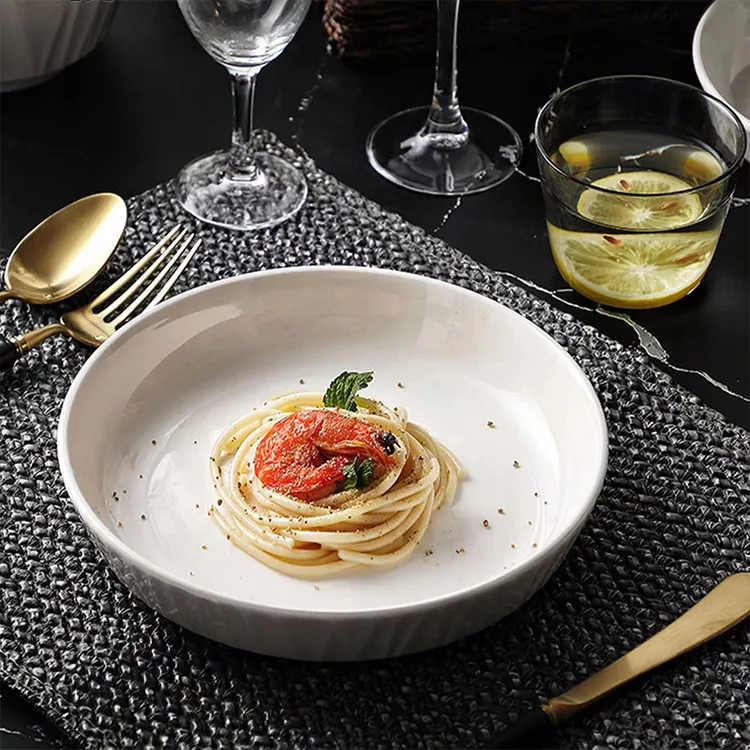 【6只装】盘子家用陶瓷高颜值网红盘餐盘加厚深盘菜碟炒菜装菜盘子