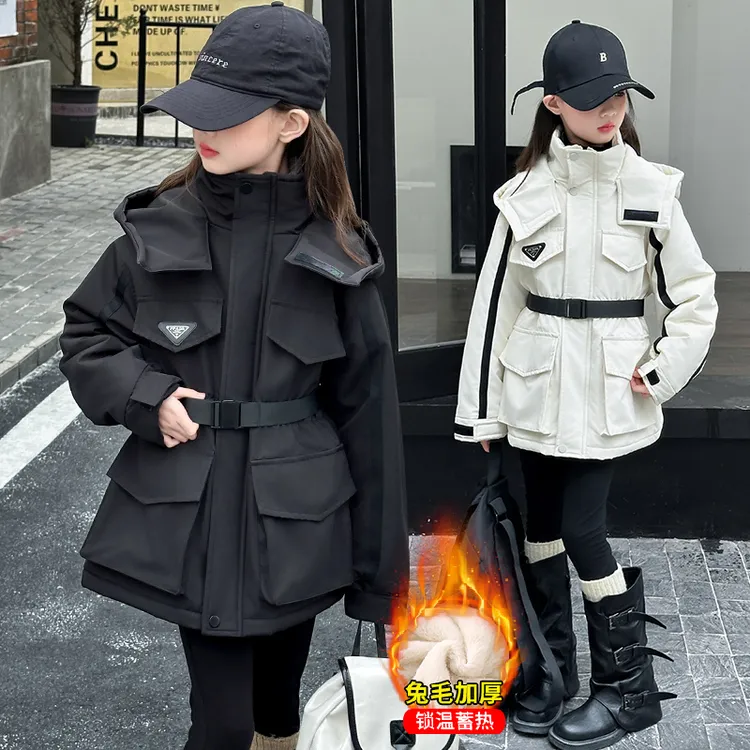 女童外套杨幂同款加厚冲锋衣冬款棉服2025新款儿童洋气女孩派克服