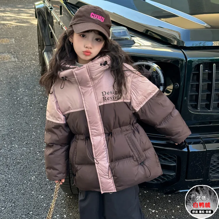 女童羽绒服冬季2025新款洋气儿童白鸭绒加厚冬装女孩中长款外套潮