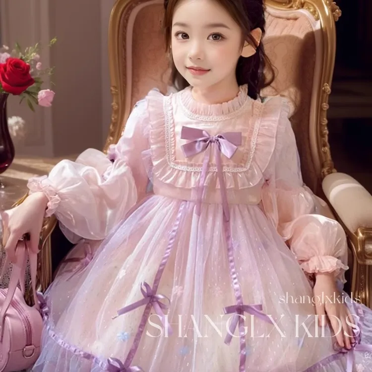女童裙子春秋款2025新款连衣裙童装女装洛丽塔小女孩洋气公主裙潮