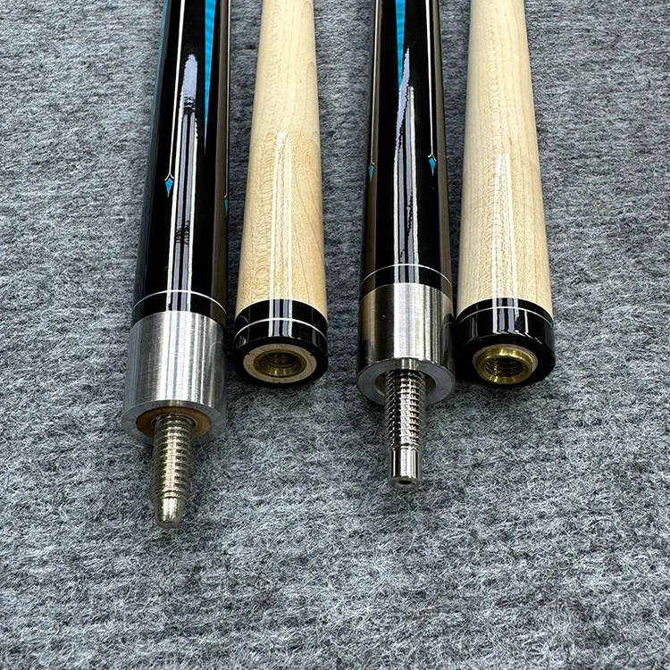 台力【蓝琥珀】枫木大头12.5mm1/2分体杆中式黑八台球杆