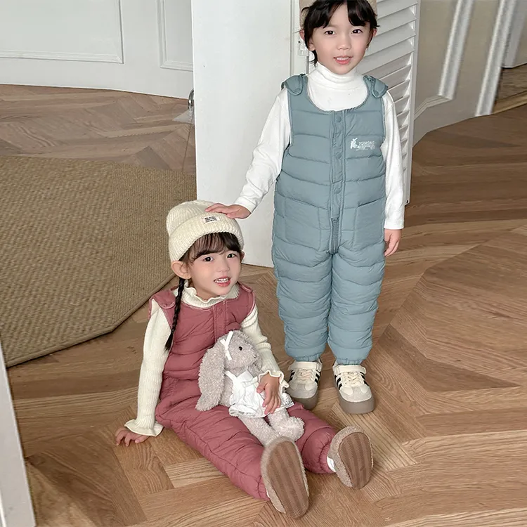 婴儿童背带棉裤男女童装幼儿加绒加厚保暖外穿套装宝宝冬季连体衣