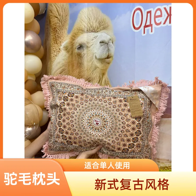驼毛枕头吐鲁番发货长方形家用新式复古可爱卧室单人精致