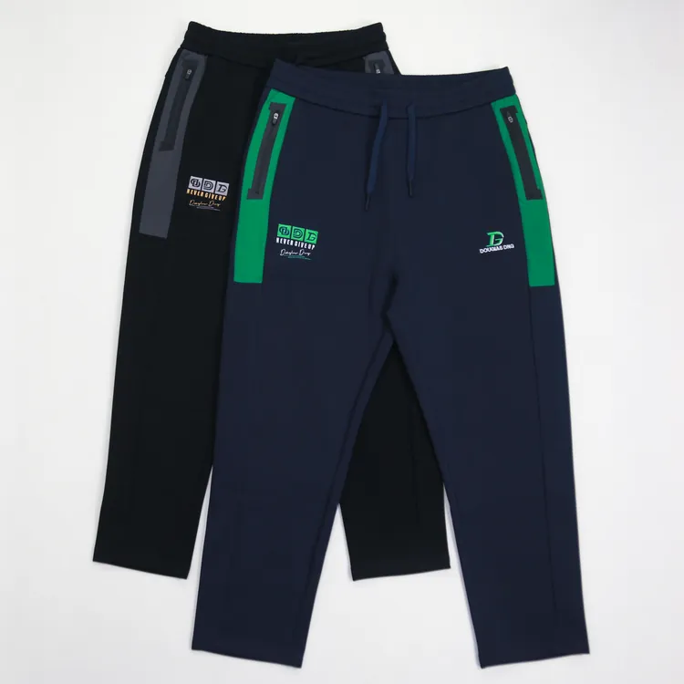 【道格拉斯】蓝/黑色秋冬加厚空气层高弹不起皱男运动直筒卫裤DD304