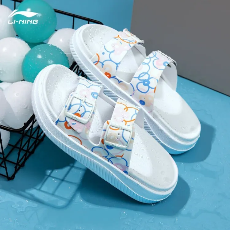 李宁学生拖鞋女2023夏季新款外穿轻便防滑沙滩潮流运动软底凉拖鞋