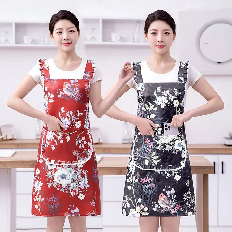 防水围裙厨房专用做饭围腰女2024新款家用防油罩衣防污上班工作服