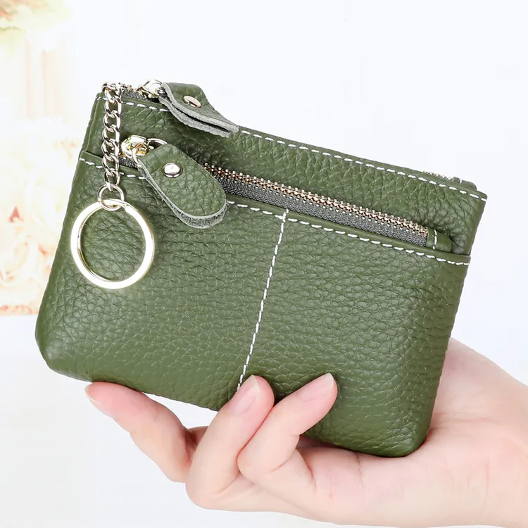 牛皮手拿零钱包女卡包钥匙硬币包迷你超薄款可爱简约软皮真皮小包