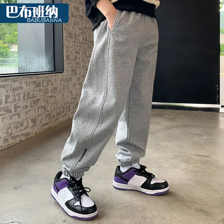 男童休闲裤春秋款2025新款儿童裤子加绒秋冬中大童运动裤男孩宽松