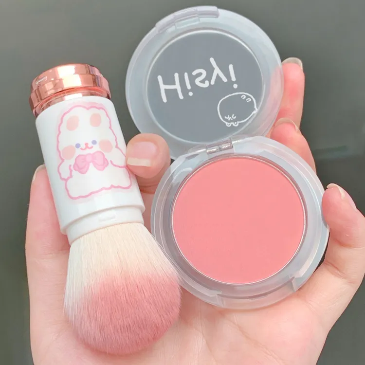 【送粉扑】低饱和单色腮红哑光高光防水显白细腻自然提亮学生党修容