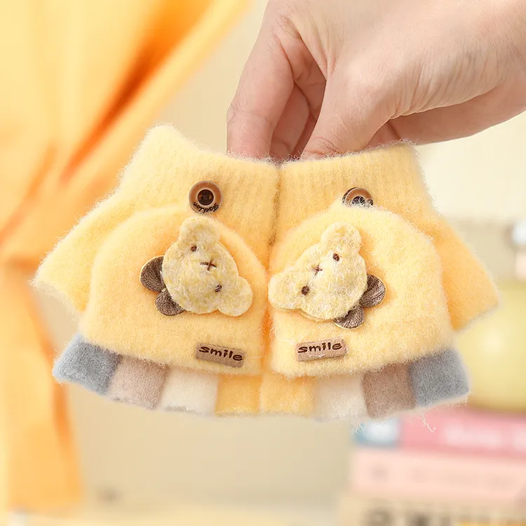 0-3岁宝宝小手套婴儿冬天保暖儿童半指男女婴幼儿童小童小孩可爱2