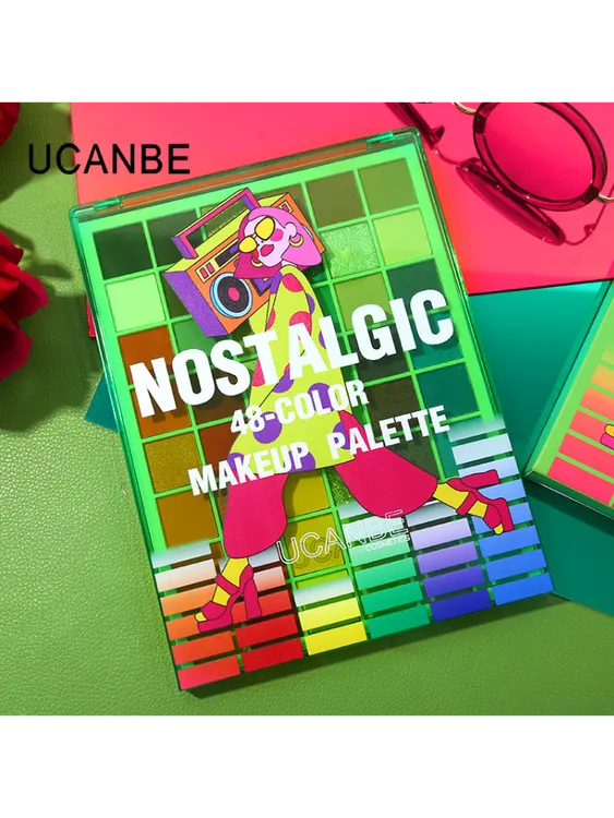 UCANBE复古风尚眼影盘48色珠光哑光玩妆初学者化妆师用上色眼影盘