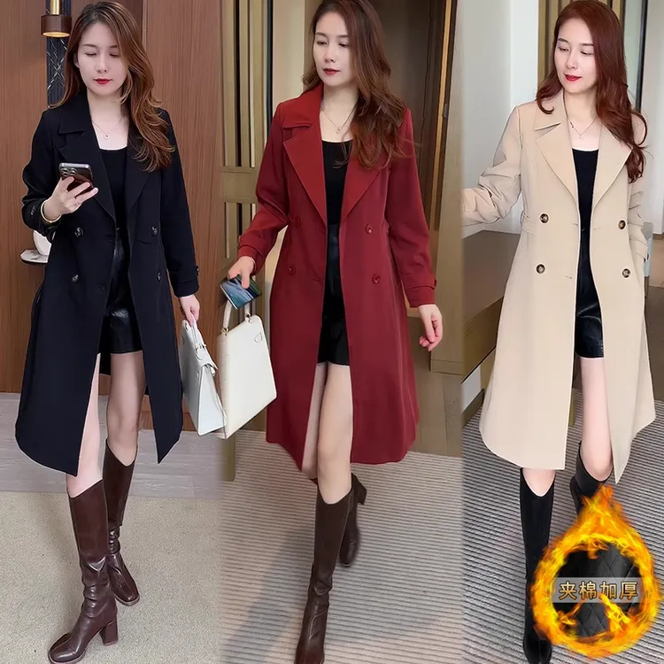 中长款风衣外套女士秋冬新款时尚减龄高级感简约收腰显瘦过膝大衣