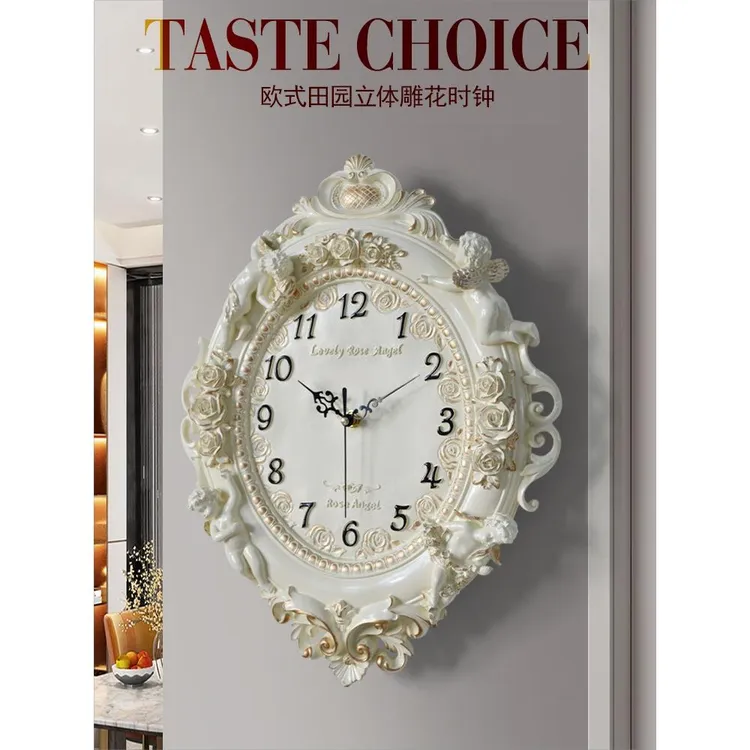 钟表欧式挂钟装饰静音客厅挂表石英钟卧室大气挂墙时尚家用钟饰