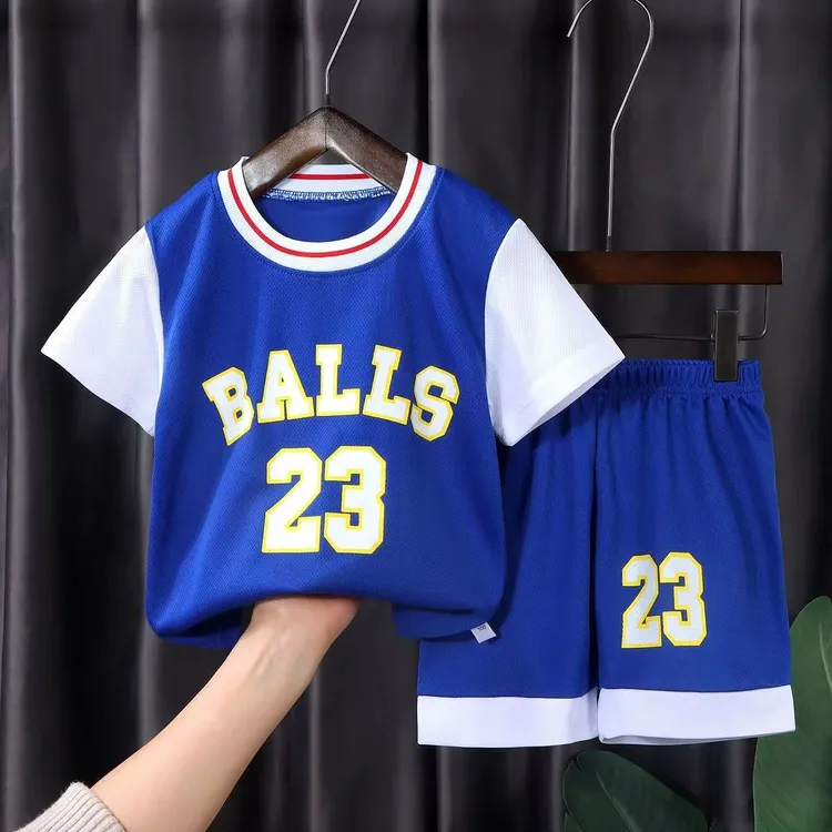 新款儿童篮球服套装夏季衣服速干训练服时尚服装套装两件套男童