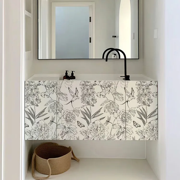 卫生间浴室柜门洗手台翻新改色贴纸家具改造防水防潮防污自粘墙贴