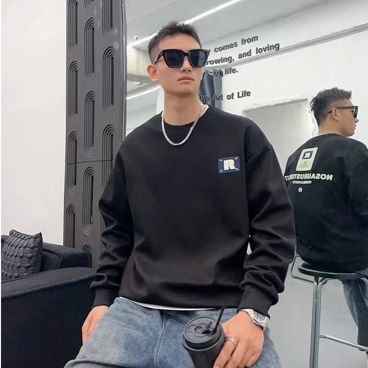 秋季新款卫衣男士流行帅气字母刺绣印花宽松上衣青年日常休闲长袖