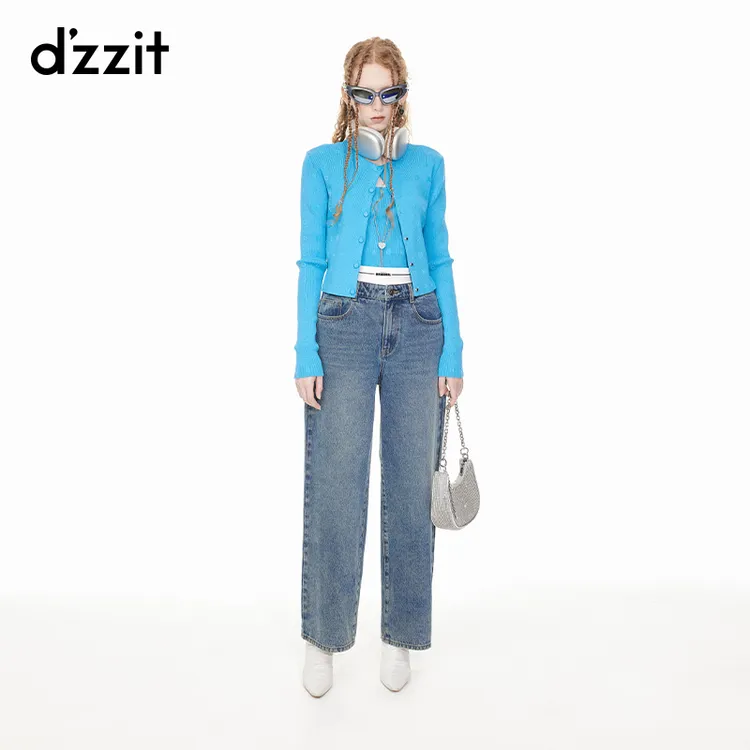 【驯龙高手联名款】dzzit地素印花开衫针织春秋上衣女3I1E5231S