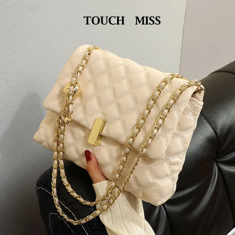 TOUCH MISS包包女设计感小众斜挎包2025新款真皮链条包时尚腋下包