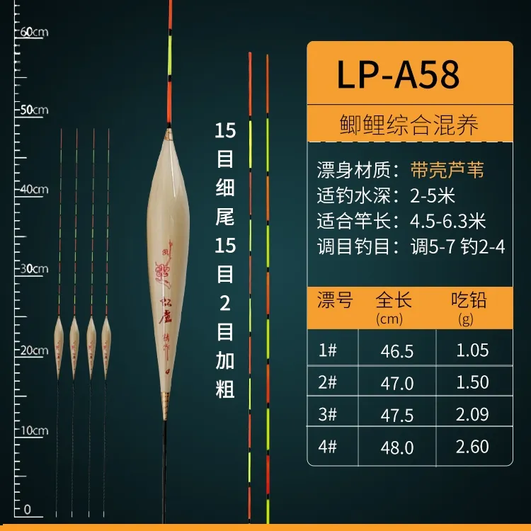 虹卢黑坑系列鱼漂手工带壳芦苇醒目细尾粗尾混养黑坑竞技正钓偷驴