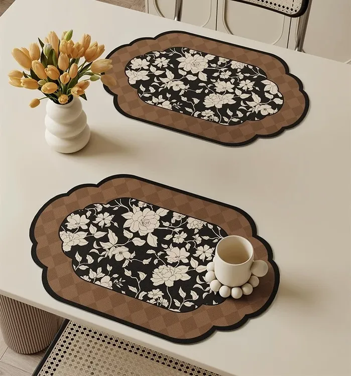 【拍一发二】复古风卫生间浴室卧室硅藻泥餐桌厨房台面隔热吸水垫