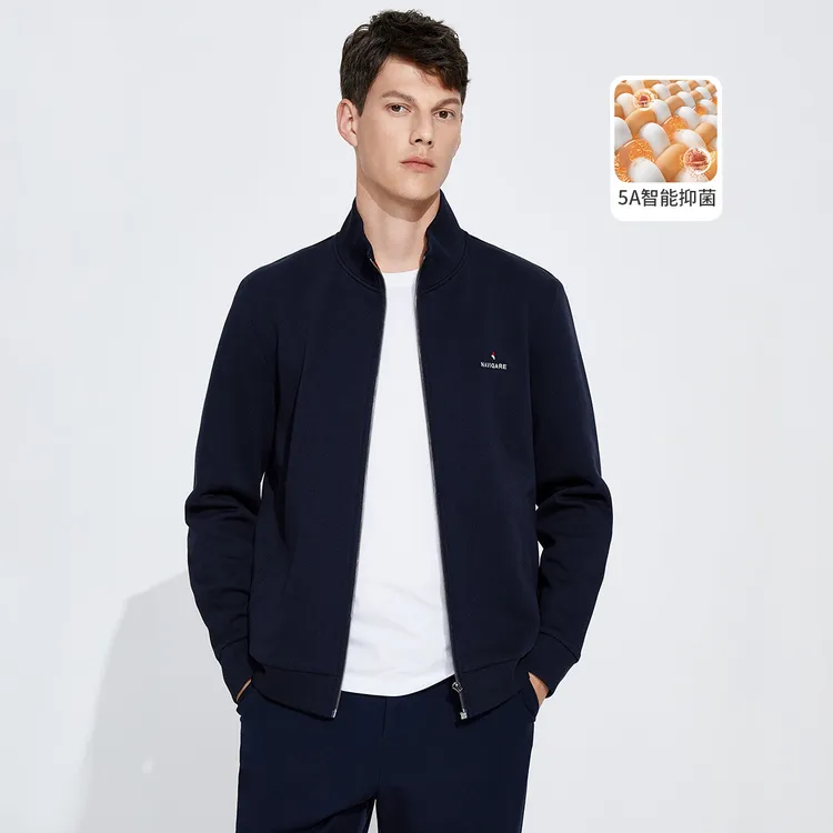 Navigare/纳维凯尔休闲男外套长袖合身商务保暖立领男士春季简约