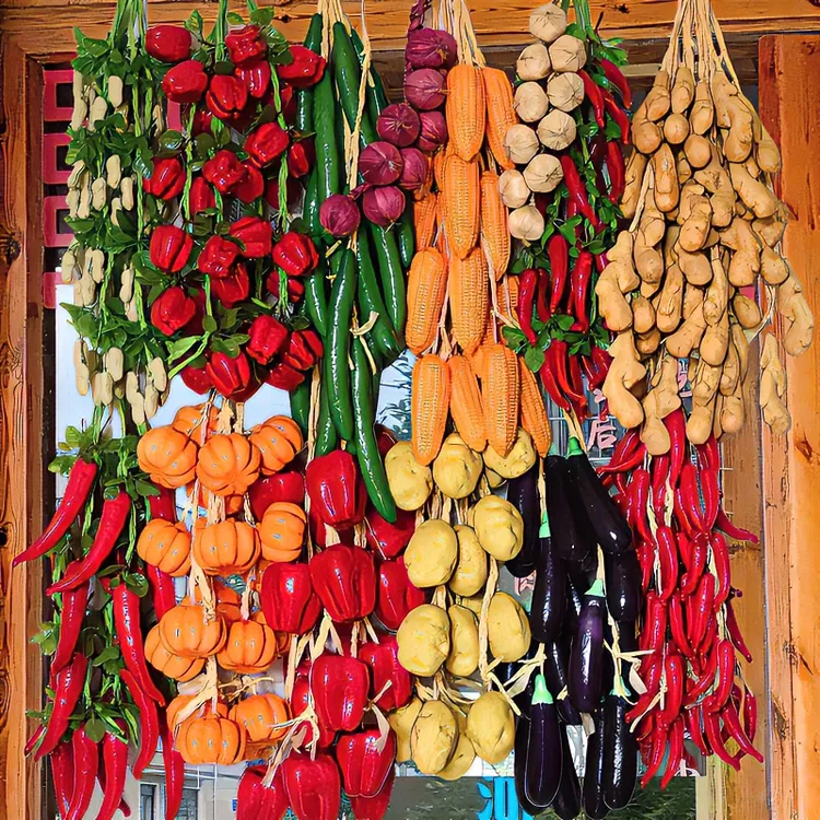 【农家小院挂件】仿真蔬菜水果挂件农家乐饭店墙上装饰品小辣椒玉