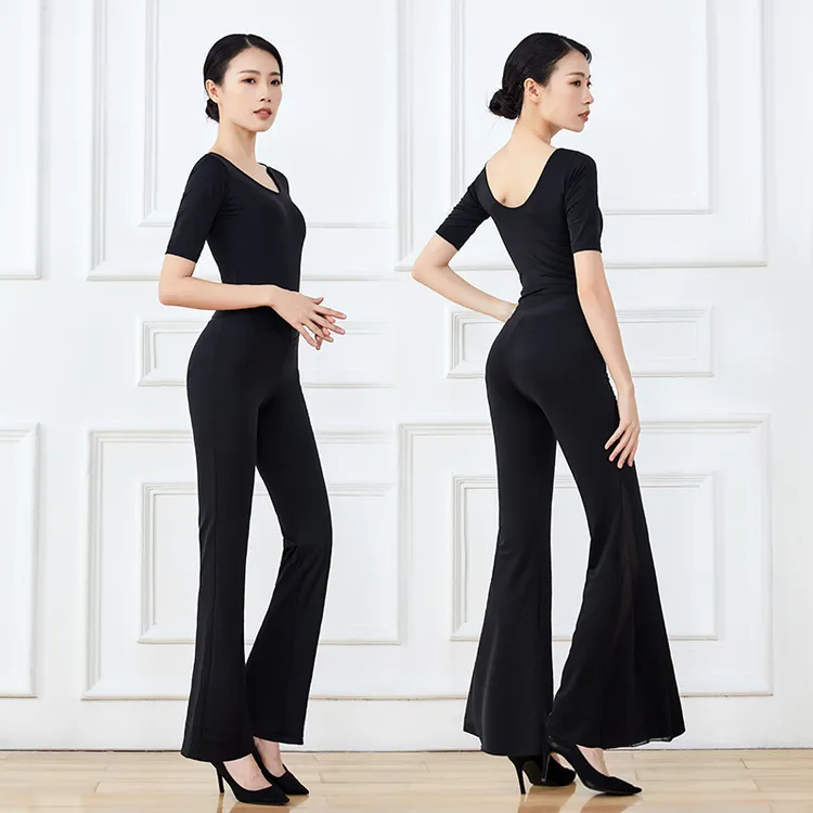 形体训练服装女套装优雅气质导师礼仪培训艺考走秀舞蹈练功服微喇