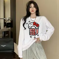 重磅纯棉百搭港风潮牌t恤ins高级感洋气女装上衣圆领休闲长袖潮T