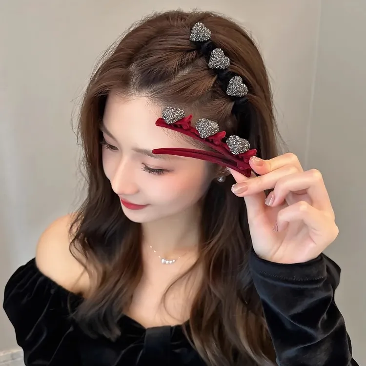 新款侧边编发刘海发卡高级感发夹女小号抓夹前额头发鲨鱼夹子头饰