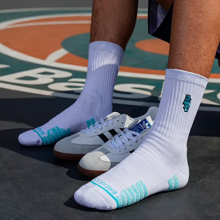破冰基础款百搭中长筒篮球袜男学生党口粮毛巾底运动袜潮