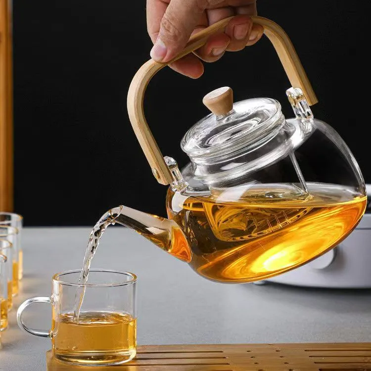 加厚竹把玻璃提梁壶电陶炉煮茶壶家用耐高温过滤花茶壶大容量茶具商品图