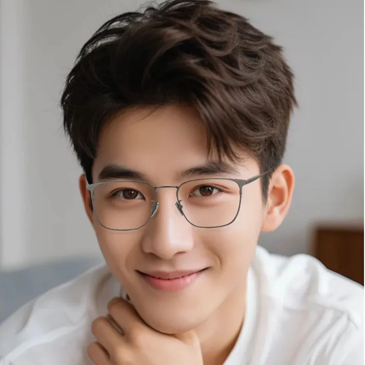 高档纯钛老花镜时尚商务显年轻复古超轻蓝光护目男款方框网红