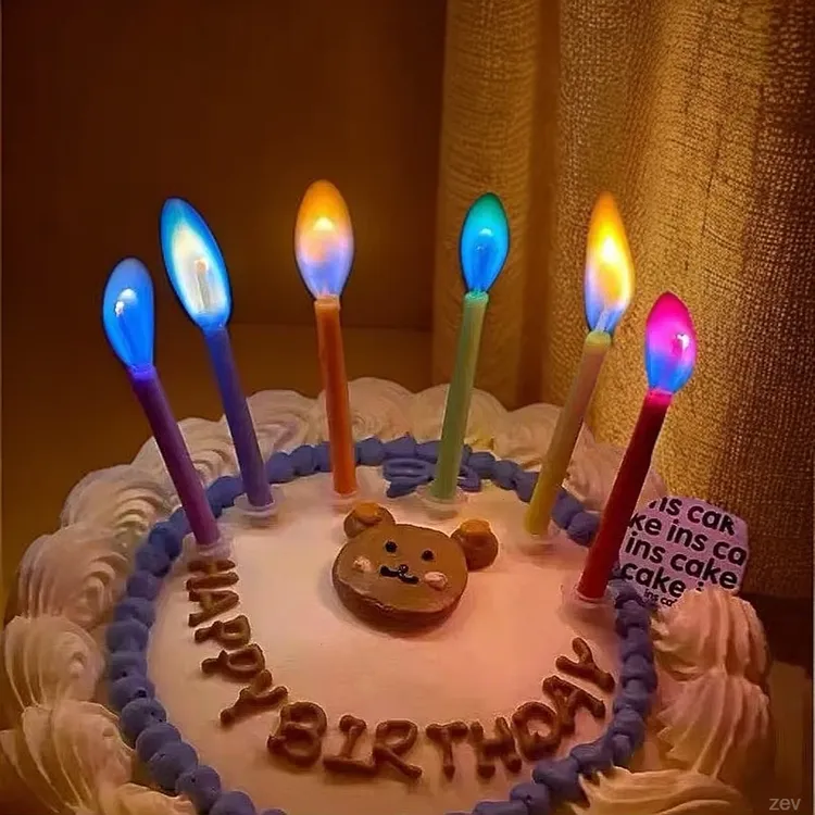 蛋糕礼物ins发光变色爆款火焰韩国生日蜡烛彩色蜡烛派对创意网红