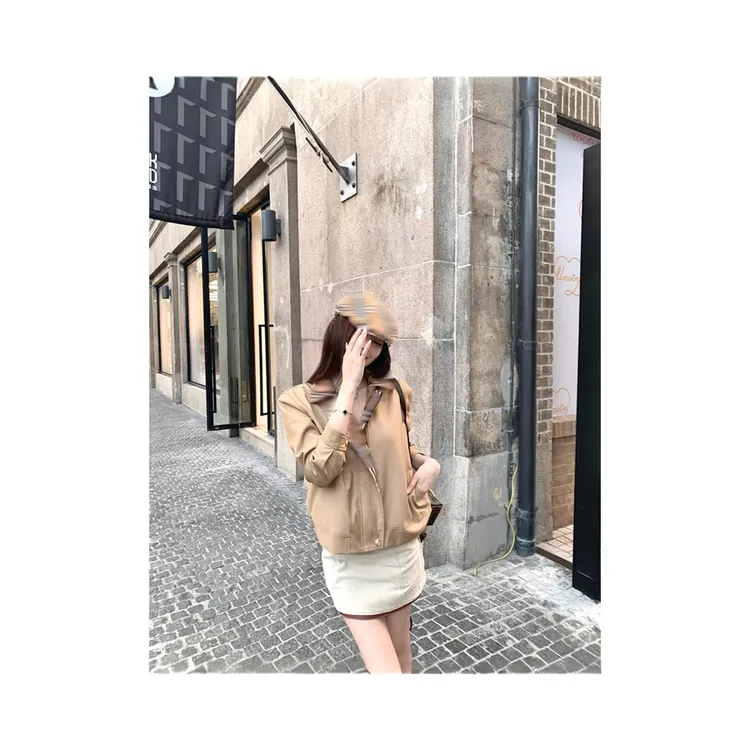 高品质版 东京日落 早秋风衣夹克定制卡其色格子外套A001