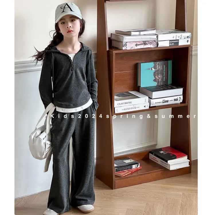 女童秋季套装2025新款洋气儿童针织衣服中大童春装阔腿裤两件套潮