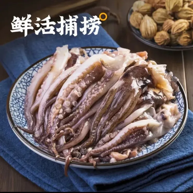 连云港 脆口盐揉鱿鱼须 冷冻海鲜 500g/包