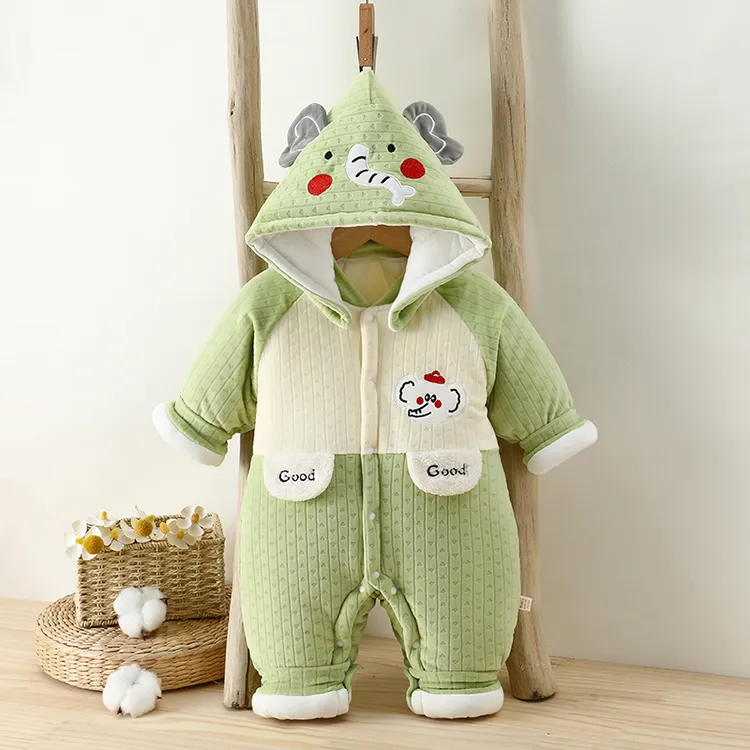 【1斤加厚外出】连体男女宝冬季外出夹棉保暖加厚新生婴儿外出服